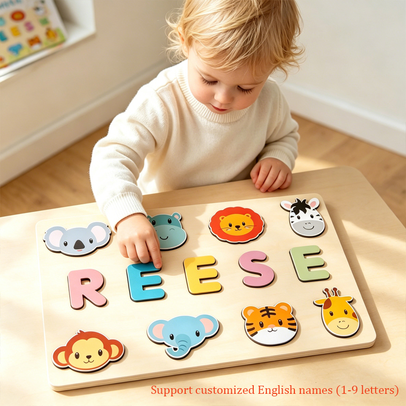 Kids Toys Names - Montessori personalizado quebra-cabeça de madeira nome