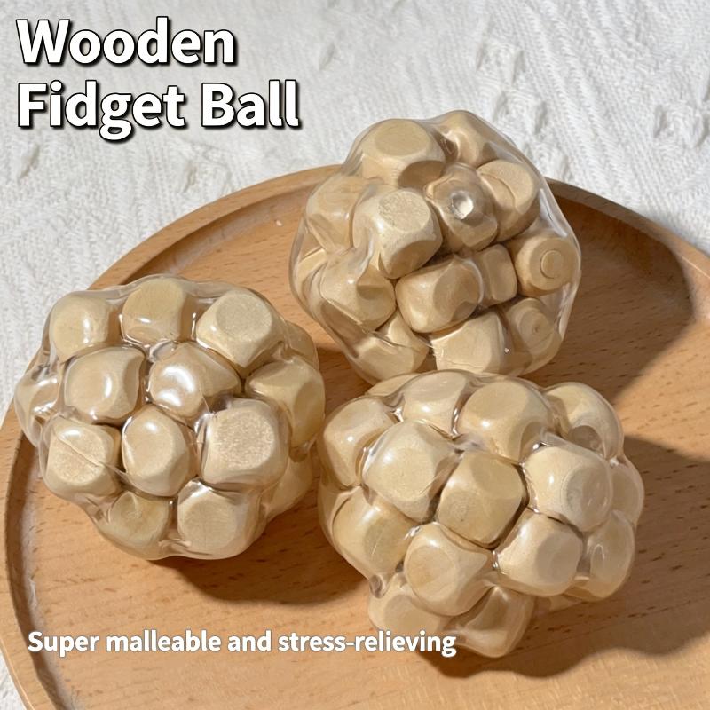 Kids Toys Entertainer - Bola de Madeira Sensorial Artesanal para