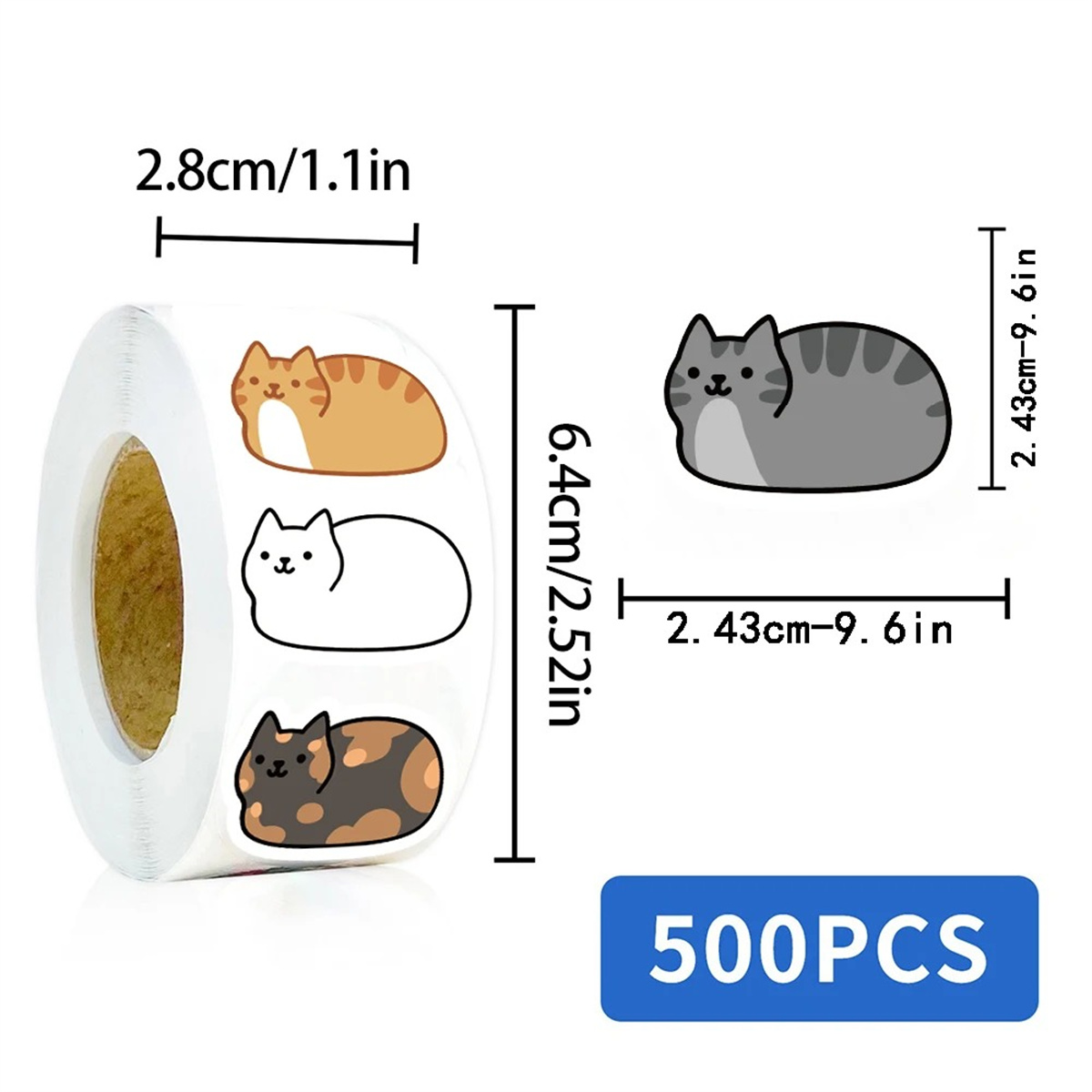 500PCS Adesivos de Gato em Est - Kids Toys Names avaliação e preço