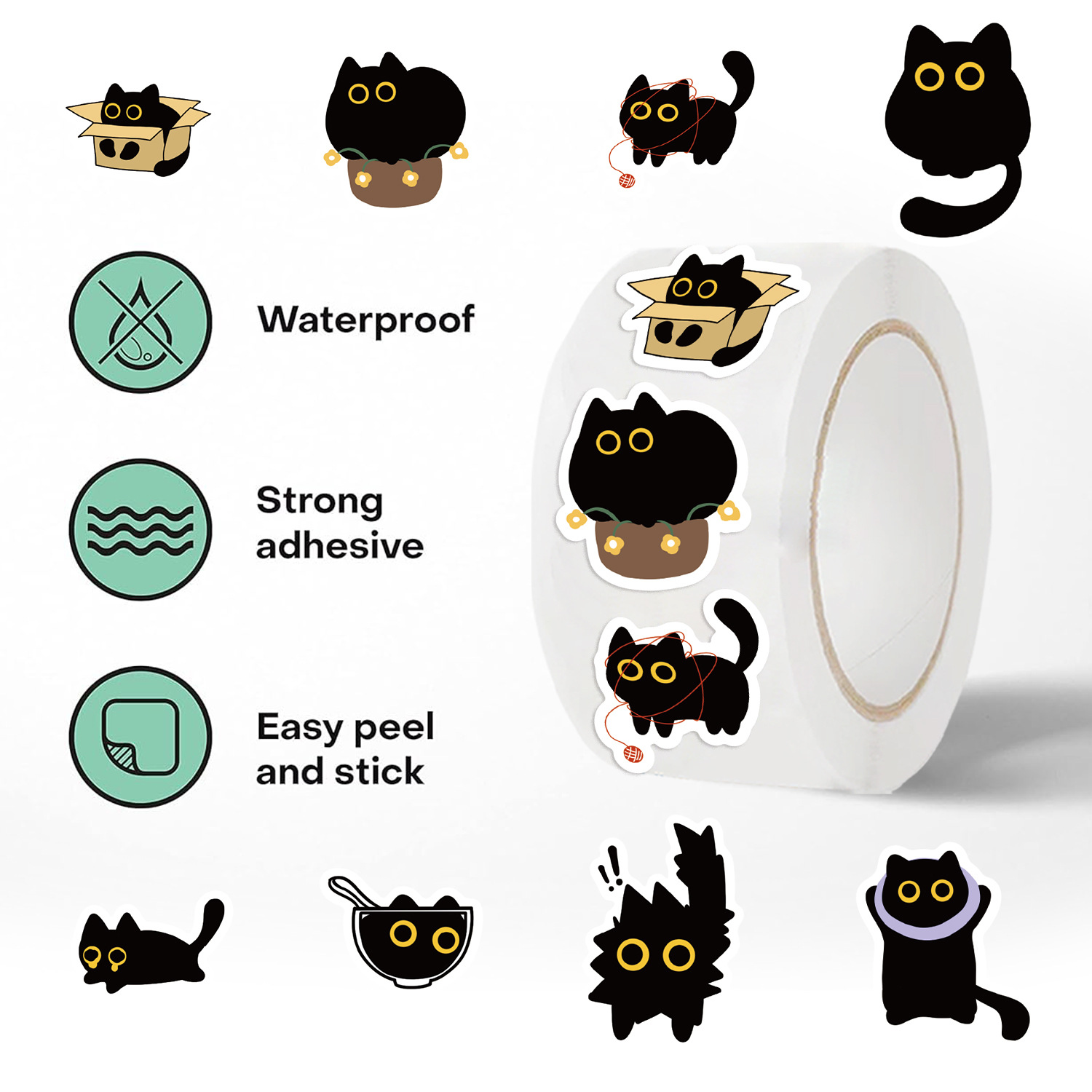 100-500 Peças Adesivos de Gato - Kids Toys Names avaliação e preço