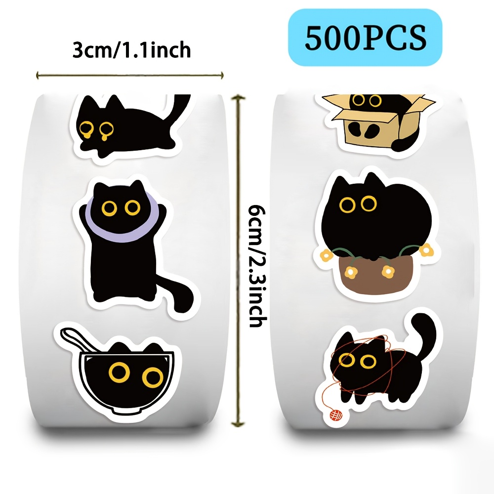 500 Adesivos de Gato em Rolo c - Kids Toys Names avaliação e preço